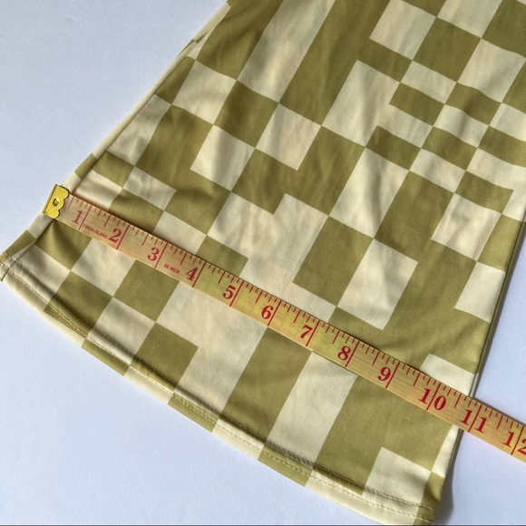 NWT Nasty Gal | Green Abstract Checkered Flares - Picture 6 of 7